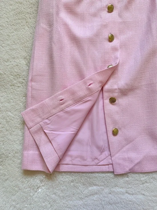 J. Crew Light Pink Sleeveless Shift Dress with Gold Button Size 6 - Picture 6 of 11